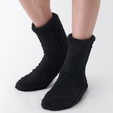 足なり直角　再生ポリエステル　ボアフリース　ルームソックス（紳士）