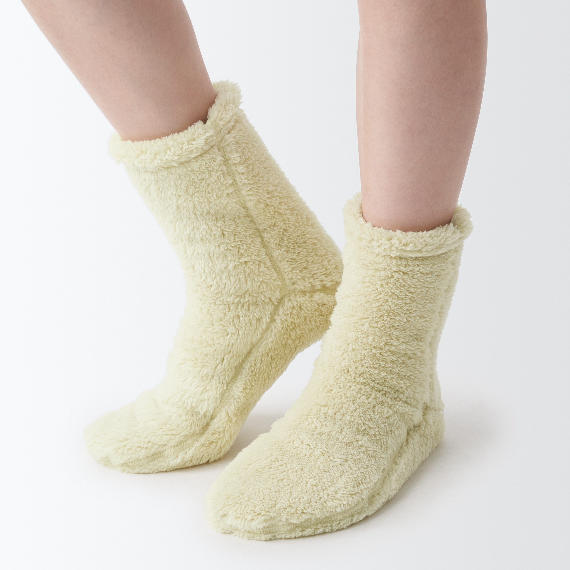 足なり直角　再生ポリエステル　ボアフリース　ルームソックス（婦人）