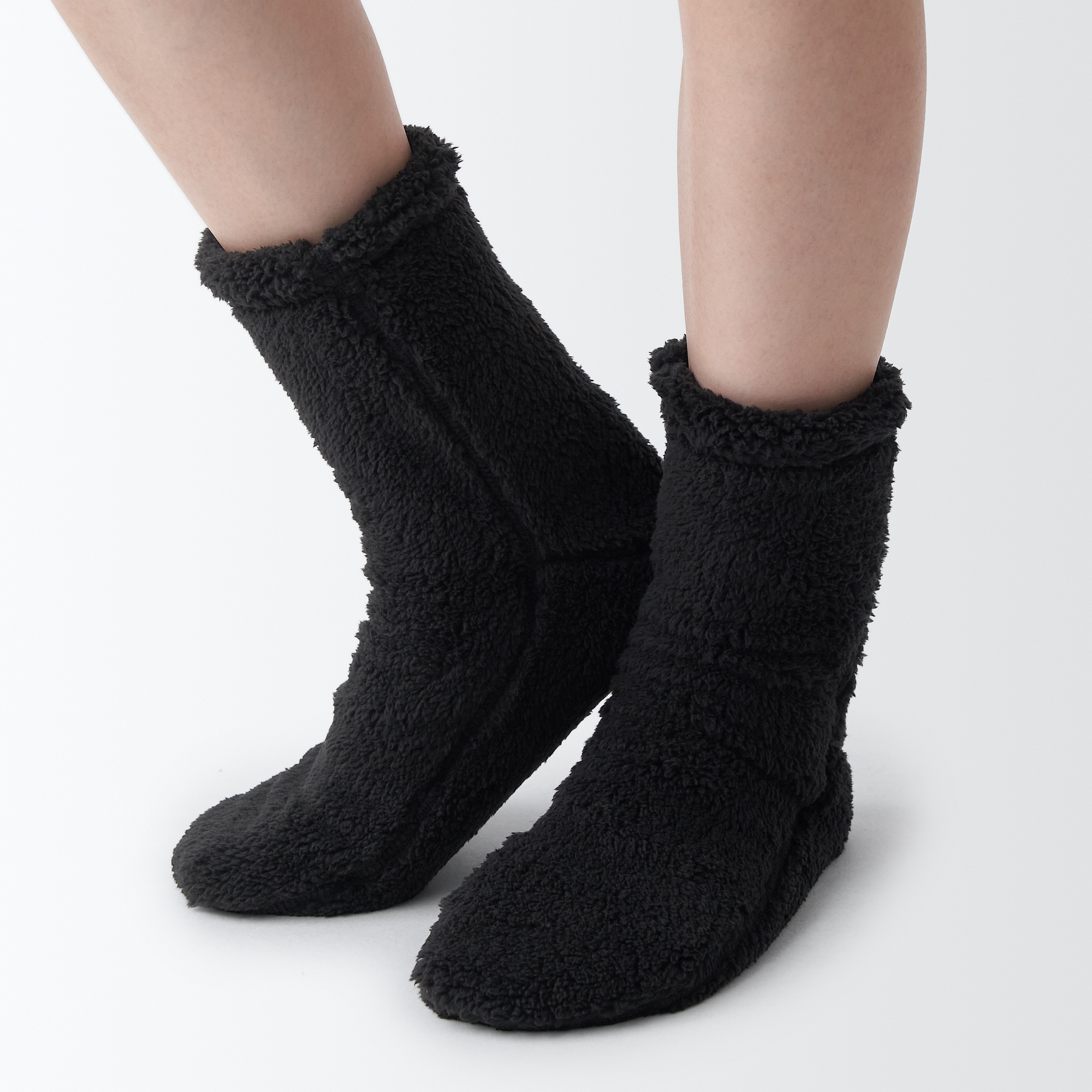 足なり直角　再生ポリエステル　ボアフリース　ルームソックス（婦人）