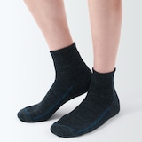 紳士　足なり直角　ウール混パイル編み　厚手ショート丈靴下
