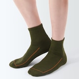 紳士　足なり直角　ウール混パイル編み　厚手ショート丈靴下