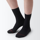 足なり直角　履き口やわらか　あったか綿　柄編み靴下（ウール入り／婦人）