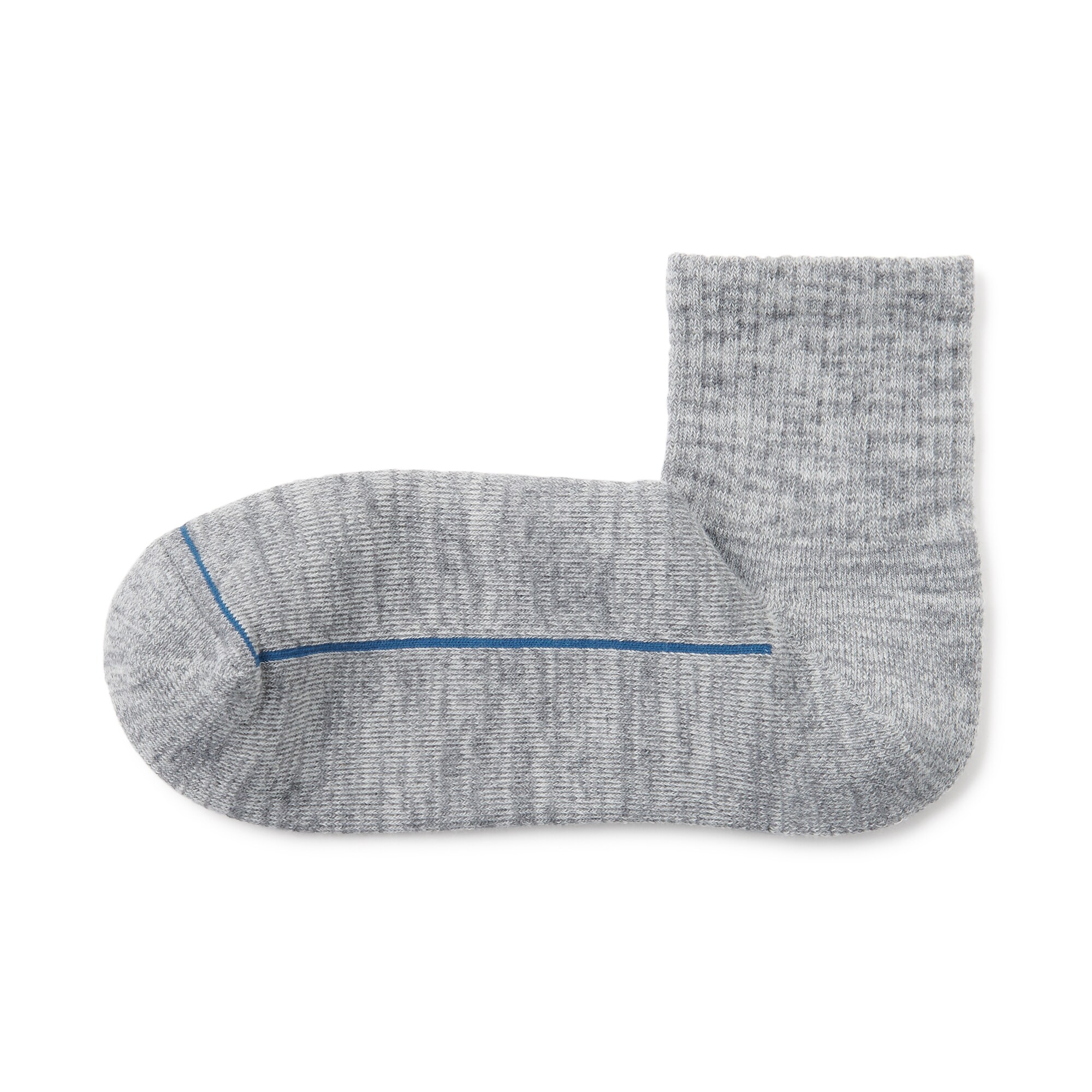 紳士　足なり直角　ウール混パイル編み　厚手ショート丈靴下