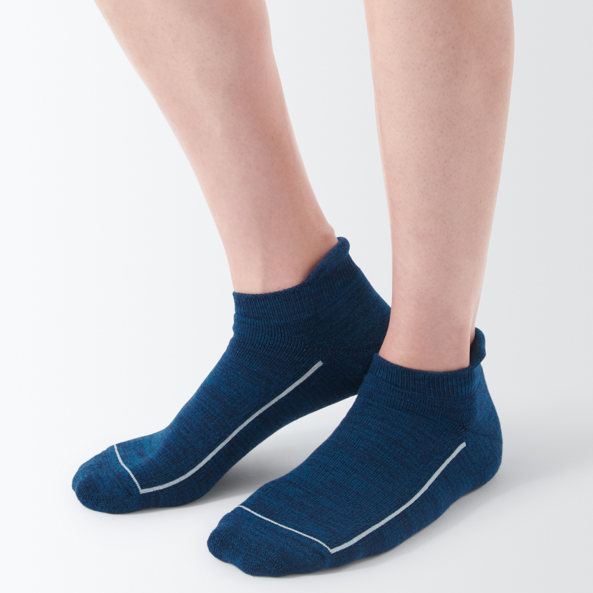 紳士　足なり直角　ウール混パイル編み　厚手スニーカーイン