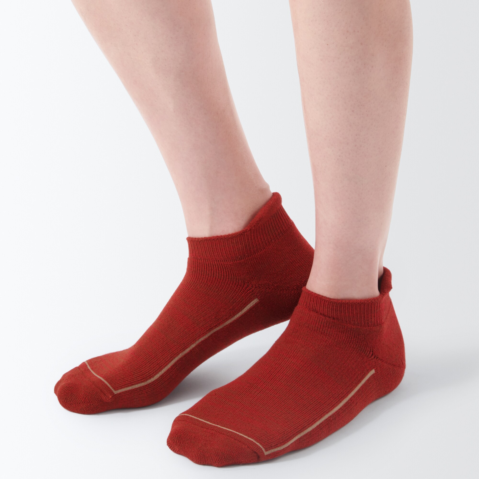 紳士　足なり直角　ウール混パイル編み　厚手スニーカーイン