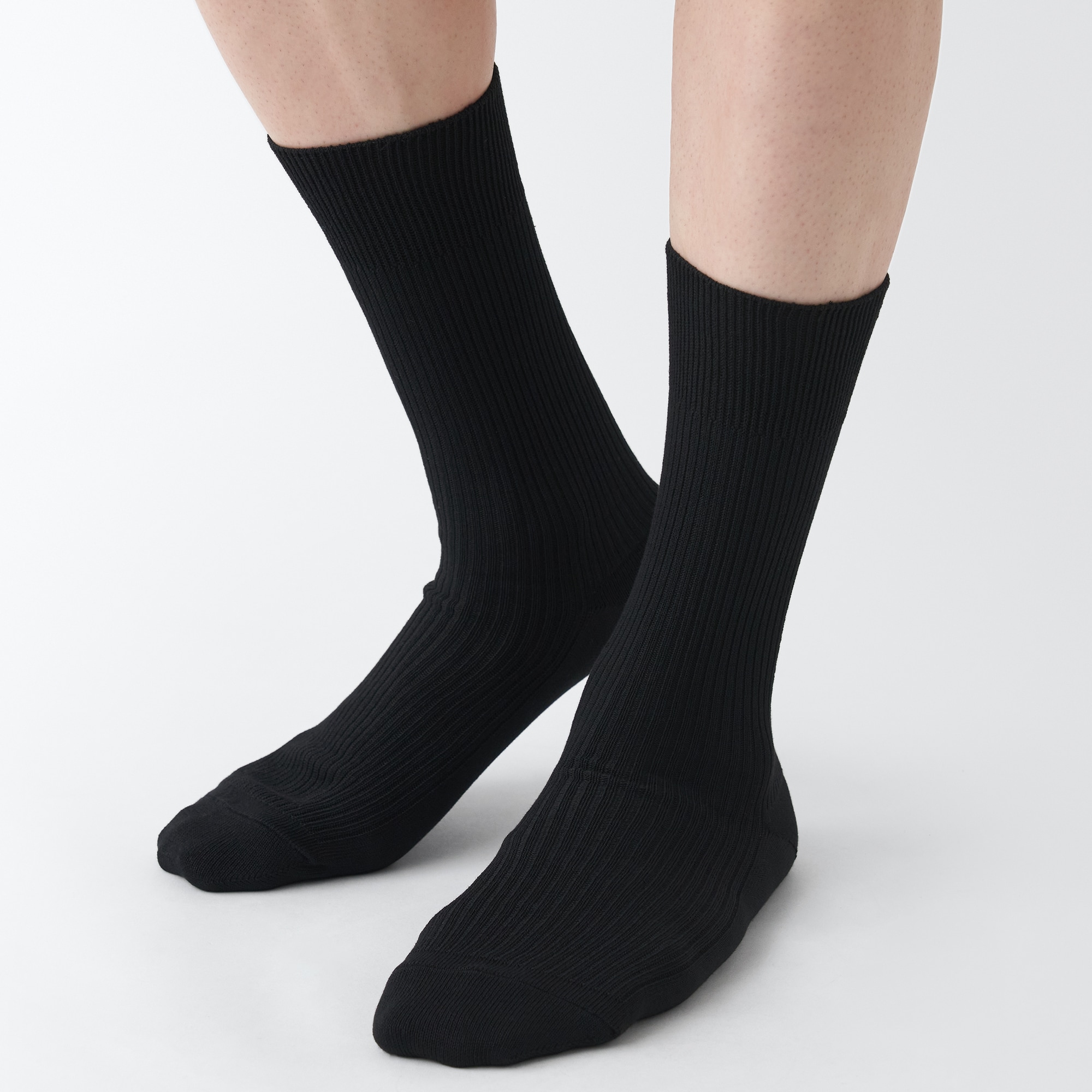 足なり直角　リブ編み　４足組靴下（紳士）