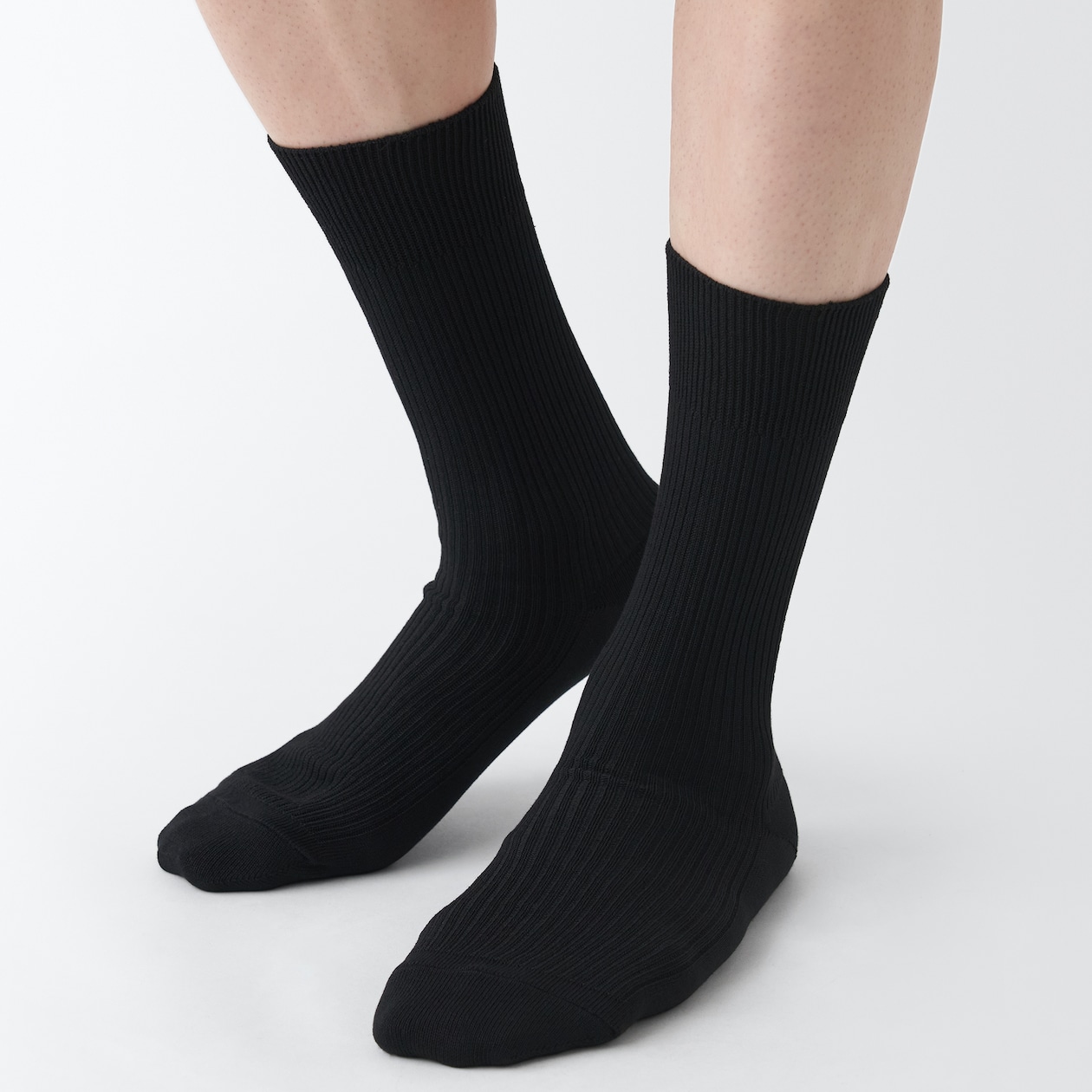 足なり直角　リブ編み　４足組靴下（紳士）
