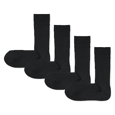 足なり直角　リブ編み　４足組靴下（紳士）