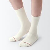 足なり直角　履き口やわらか　あったか綿　靴下（ウール入り・口ゴムなし／婦人）