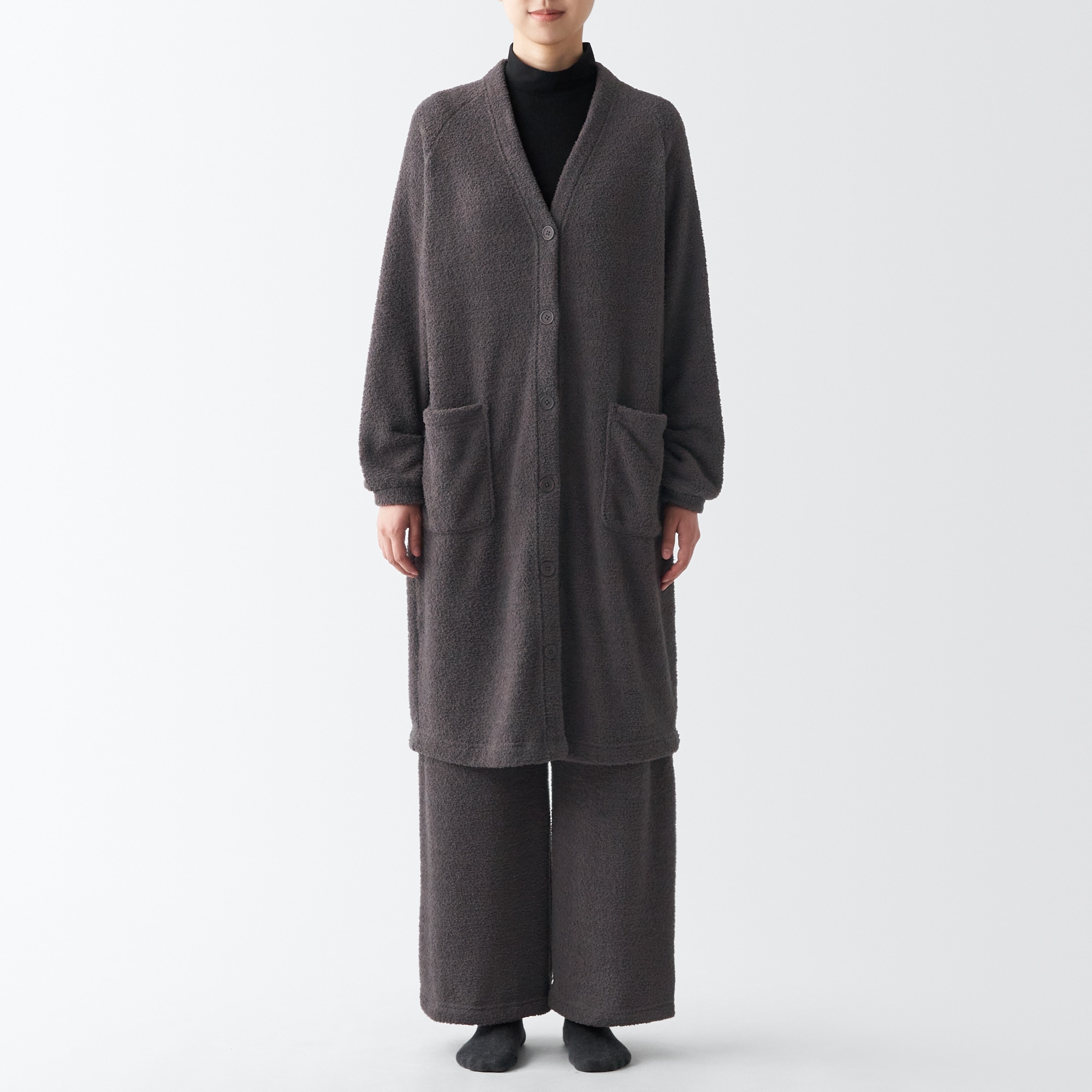 りんりんりん　快晴堂　フリースあったかロングカーディガン 快晴堂 フリースあったかロングカーディガン