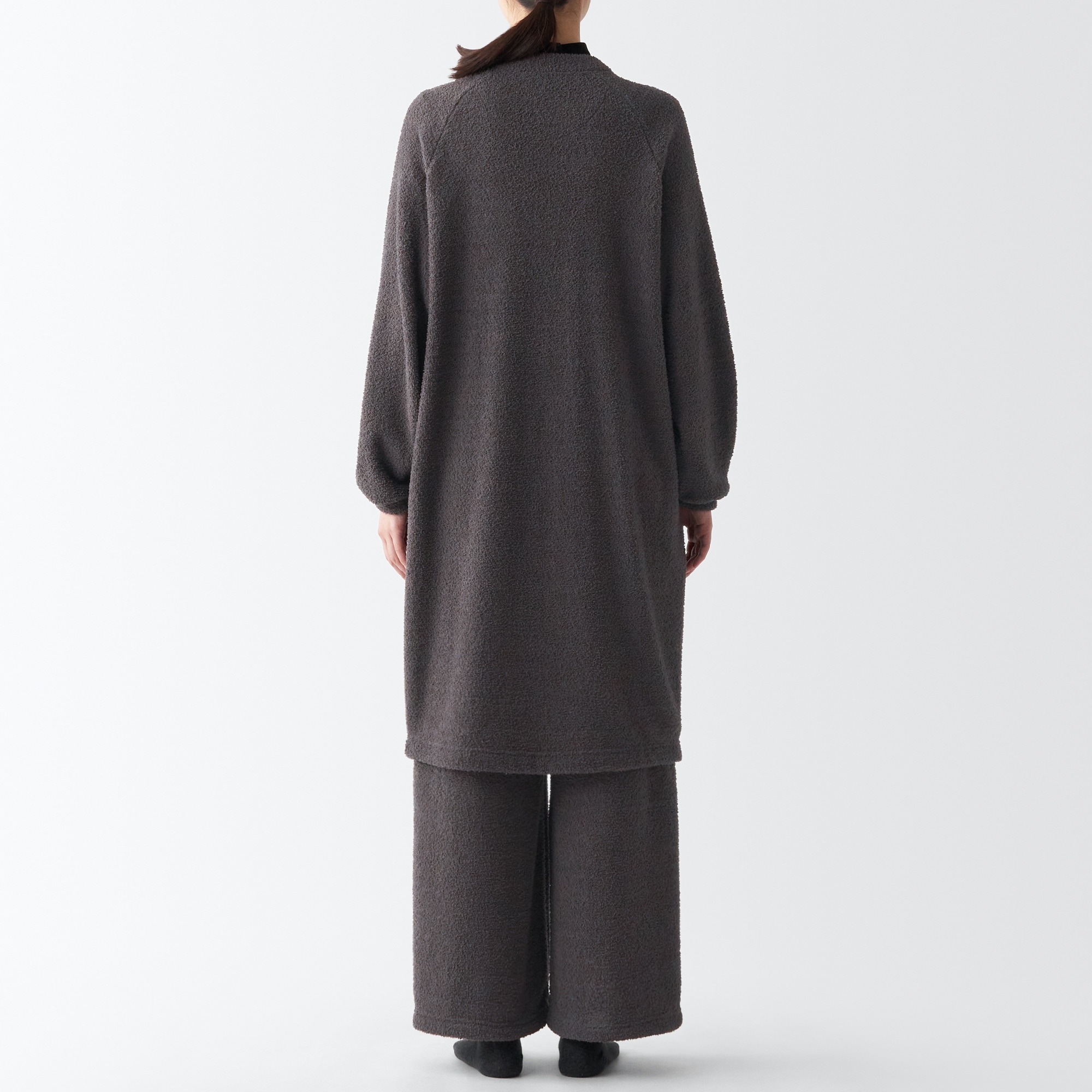 ニットフリース　ロングカーディガン