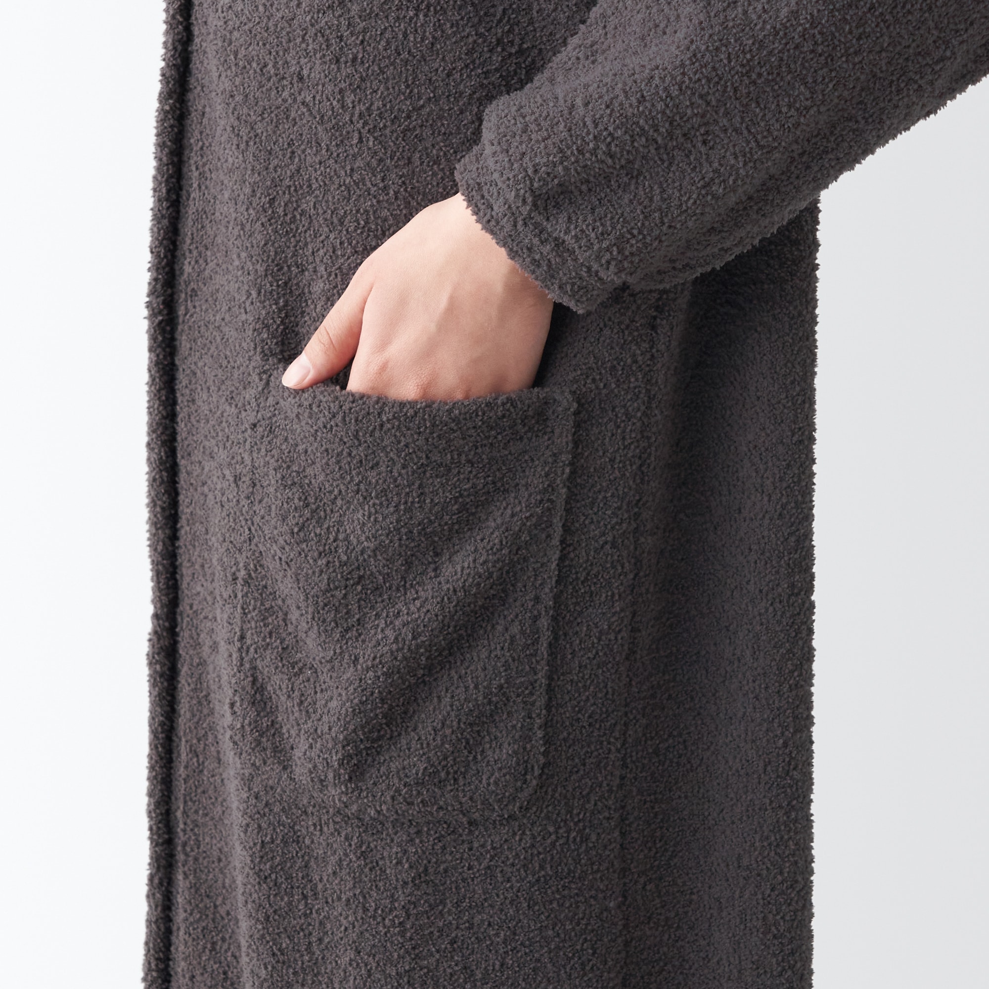 ニットフリース　ロングカーディガン