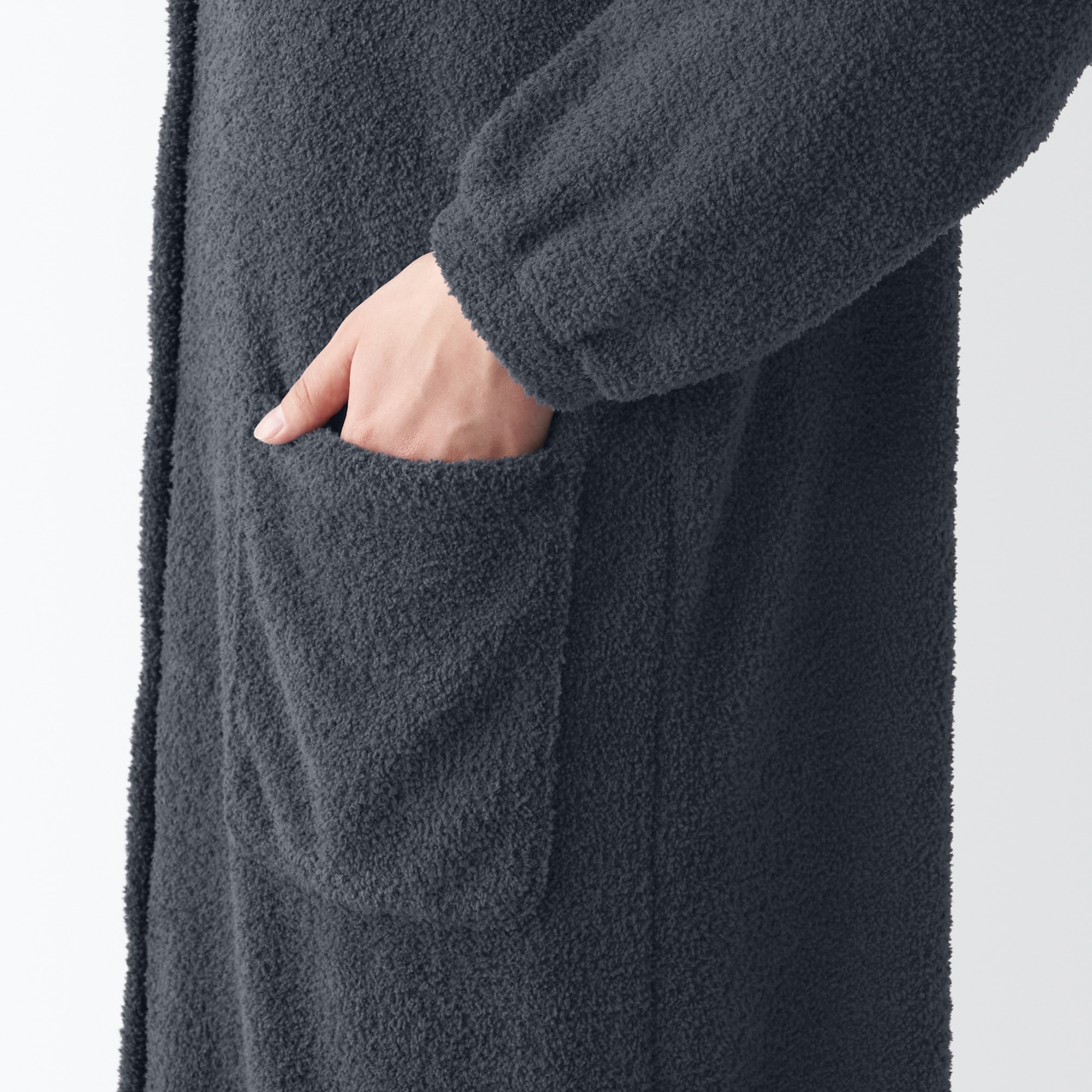 ニットフリース　ロングカーディガン