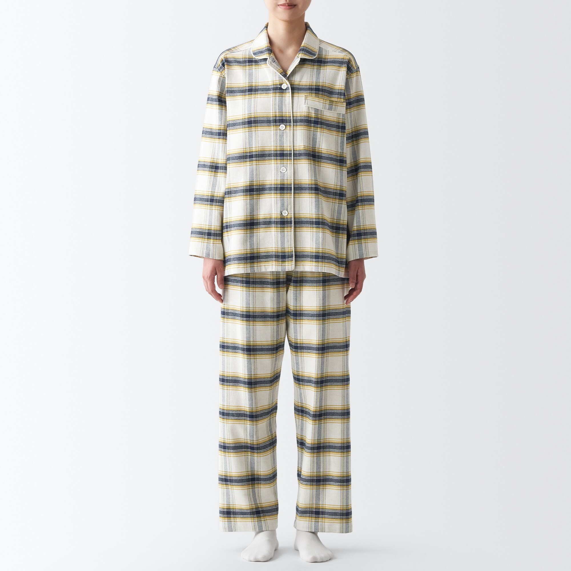 脇に縫い目のない フランネルパジャマ | 無印良品