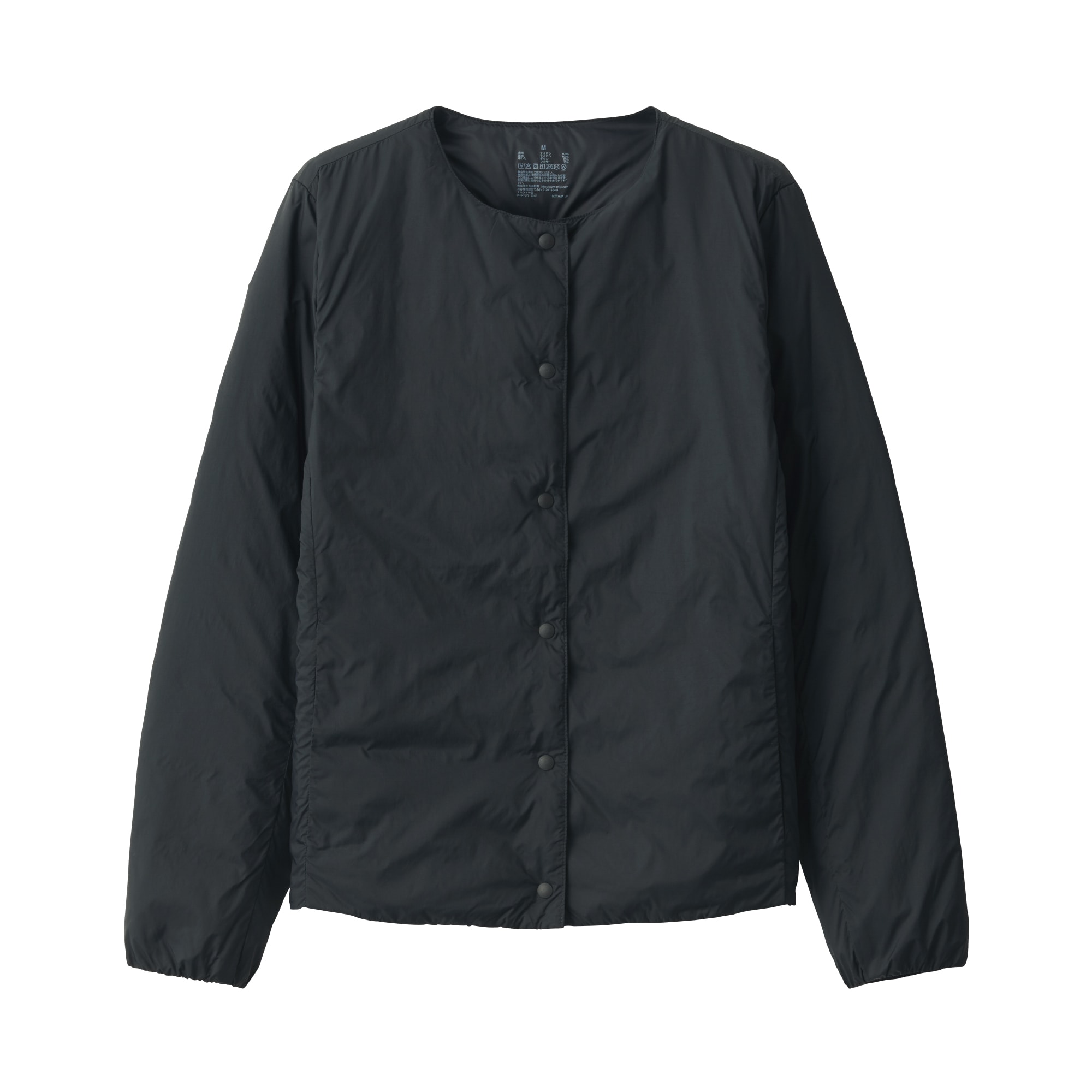 軽量ダウンノーカラージャケット（帯電防止裏地）