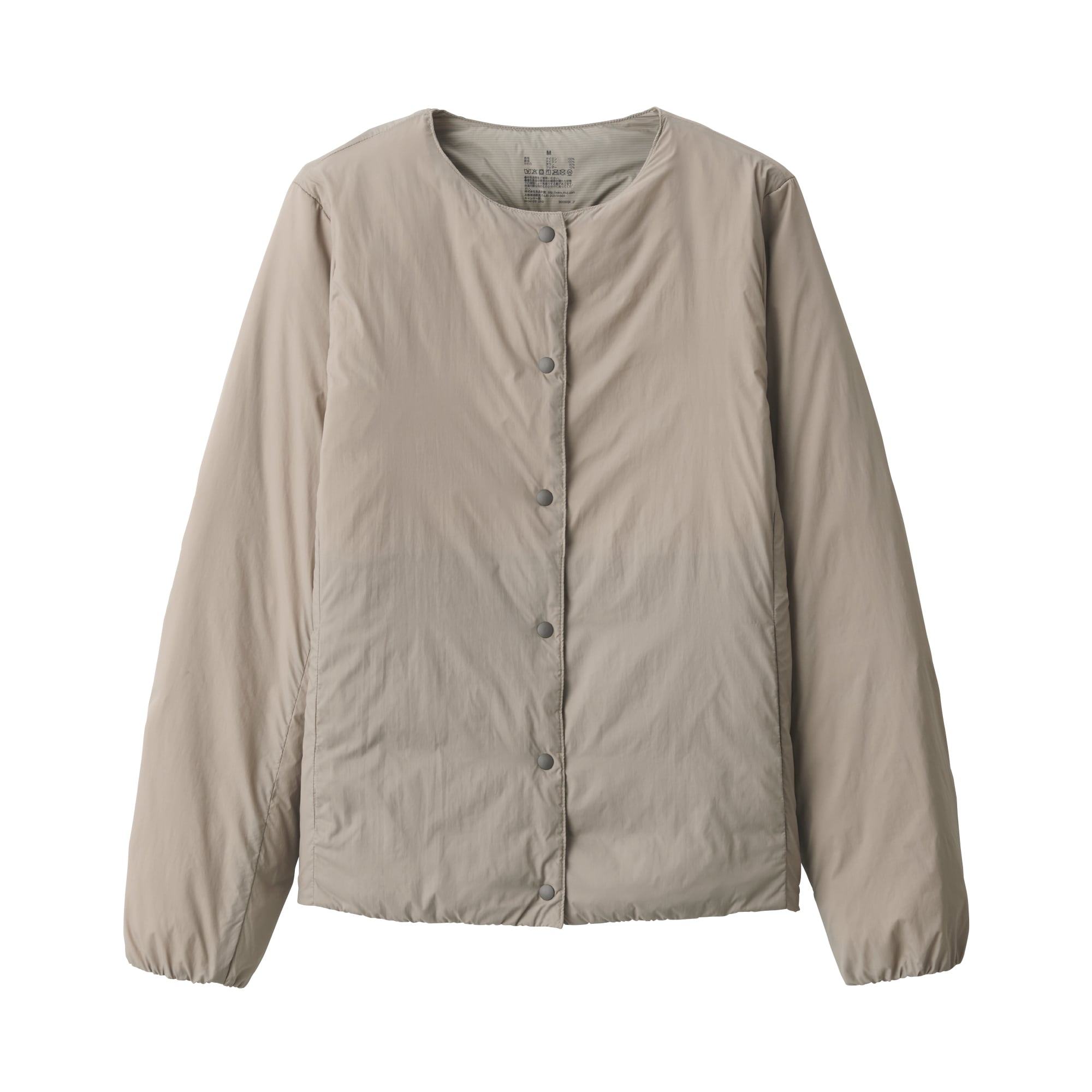 軽量ダウンノーカラージャケット（帯電防止裏地）