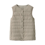 軽量ダウンノーカラーベスト（帯電防止裏地）