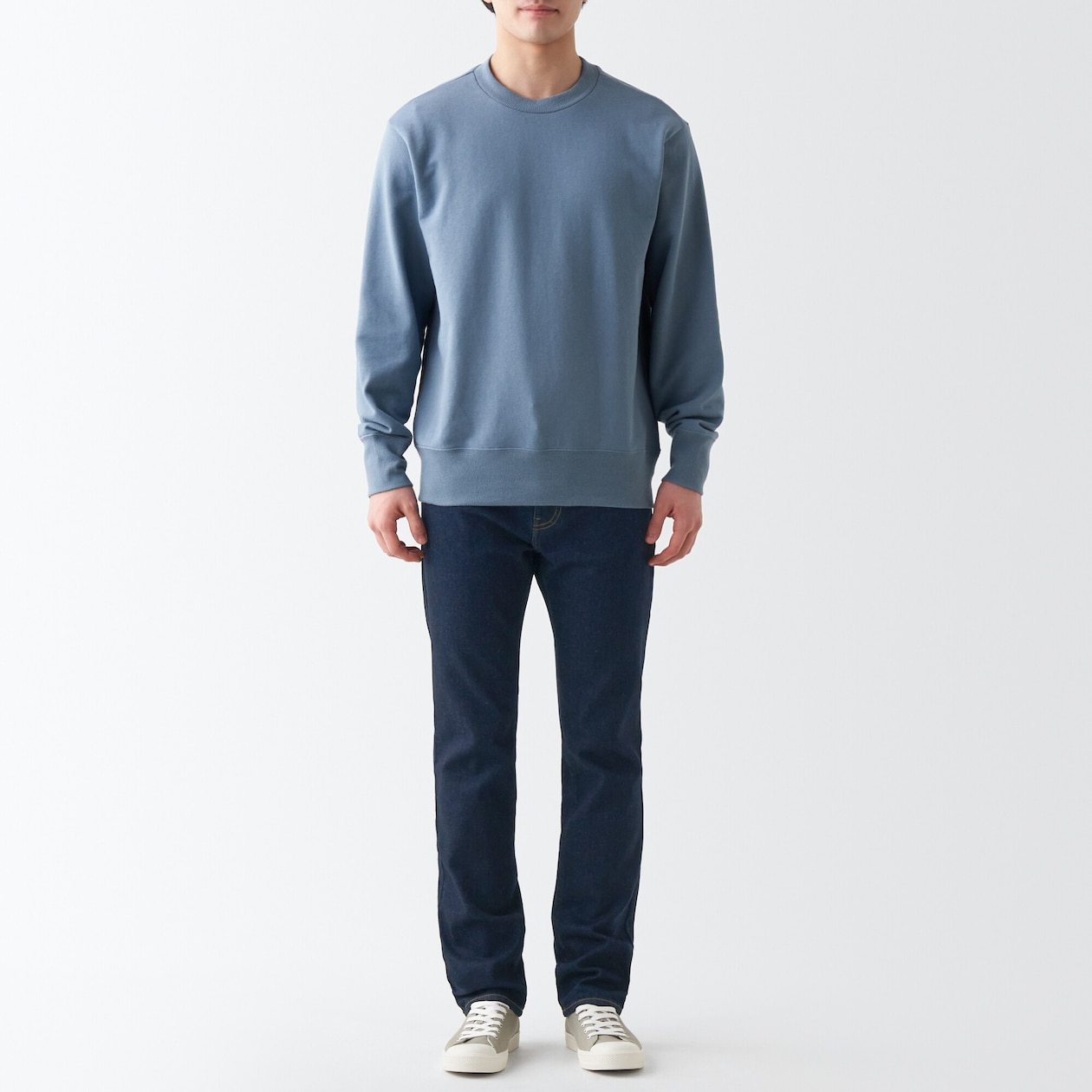ストレッチデニムスリムパンツ　股下８２ｃｍ　ダークネイビー