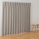 ポリエステルシェニールヘリンボーン（防炎）プリーツカーテン／ライトブラウン