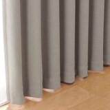 ポリエステルシェニールヘリンボーン（防炎）プリーツカーテン／遮光裏地付／ライトブ