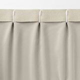 ポリエステルシェニールヘリンボーン（防炎）プリーツカーテン／遮光裏地付／ライトブ