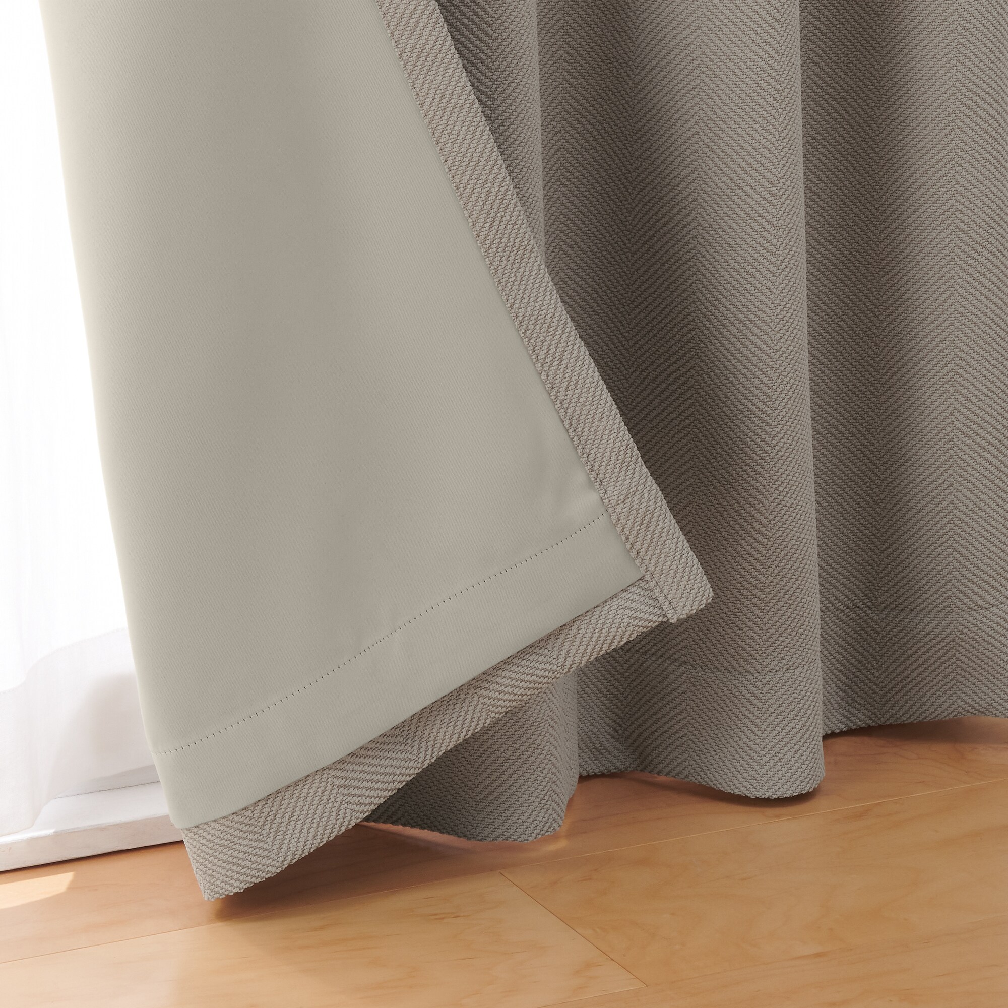 無印良品　ポリエステルシェニールヘリンボーン　ノンプリーツカーテン ポリエステルシェニールヘリンボーン（防炎）ノンプリーツ