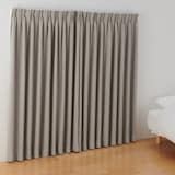 ポリエステルシェニールヘリンボーン（防炎）プリーツ２倍／遮光裏地付／ライトブラウ