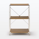 ステンレスユニットシェルフ　ウォールナット材棚セット　小