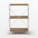 ステンレスユニットシェルフ　ウォールナット材棚セット　小