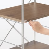 ステンレスユニットシェルフ　ウォールナット材棚セット　小