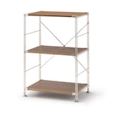 ステンレスユニットシェルフ　ウォールナット材棚セット　小