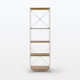 ステンレスユニットシェルフ　ウォールナット材棚セット　大