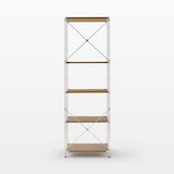 ステンレスユニットシェルフ　ウォールナット材棚セット　大