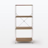 ステンレスユニットシェルフ　ウォールナット材棚セット　中