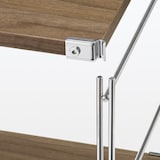 ステンレスユニットシェルフ　ウォールナット材棚セット　中