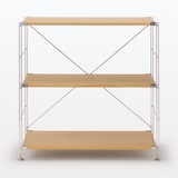 ステンレスユニットシェルフ　オーク材棚セット　ワイド　小