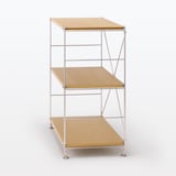 ステンレスユニットシェルフ　オーク材棚セット　ワイド　小