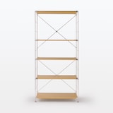 ステンレスユニットシェルフ　オーク材棚セット　ワイド　大