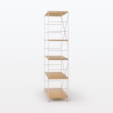 ステンレスユニットシェルフ　オーク材棚セット　ワイド　大