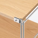 ステンレスユニットシェルフ　オーク材棚セット　ワイド　大