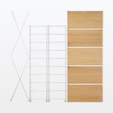 ステンレスユニットシェルフ　オーク材棚セット　ワイド　大