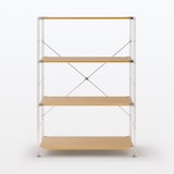 ステンレスユニットシェルフ　オーク材棚セット　ワイド　中