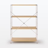 ステンレスユニットシェルフ　オーク材棚セット　ワイド　中