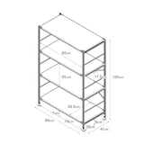 ステンレスユニットシェルフ　オーク材棚セット　ワイド　中