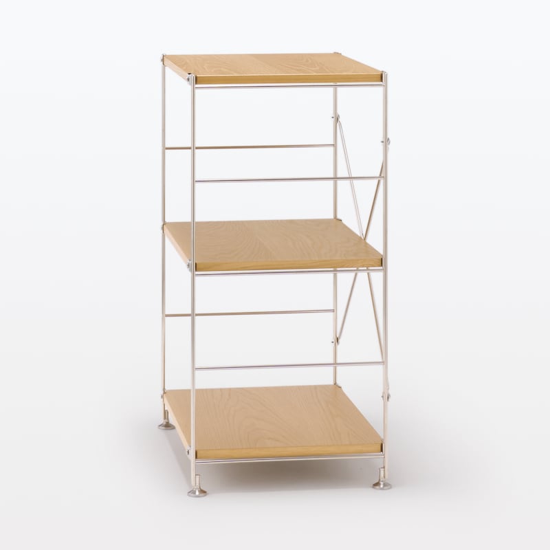 ステンレスユニットシェルフ オーク材棚セット 小 | 無印良品 