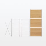 ステンレスユニットシェルフ　オーク材棚セット　小