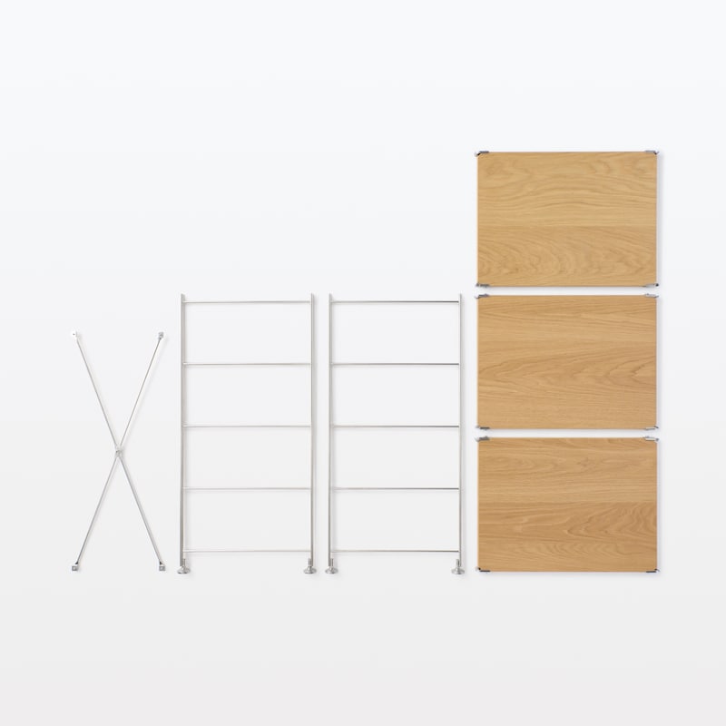 ステンレスユニットシェルフ オーク材棚セット 小 | 無印良品 