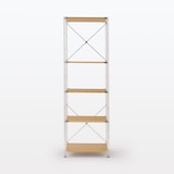 ステンレスユニットシェルフ　オーク材棚セット　大