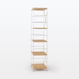 ステンレスユニットシェルフ　オーク材棚セット　大