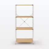 ステンレスユニットシェルフ　オーク材棚セット　中